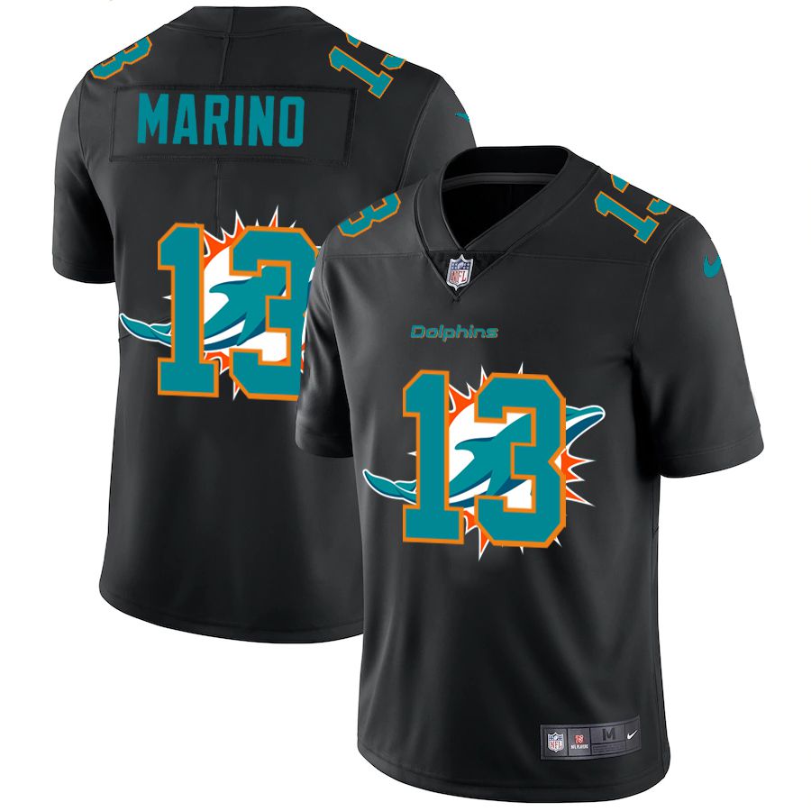 Men Miami Dolphins 13 Marino Black shadow Nike NFL Jersey